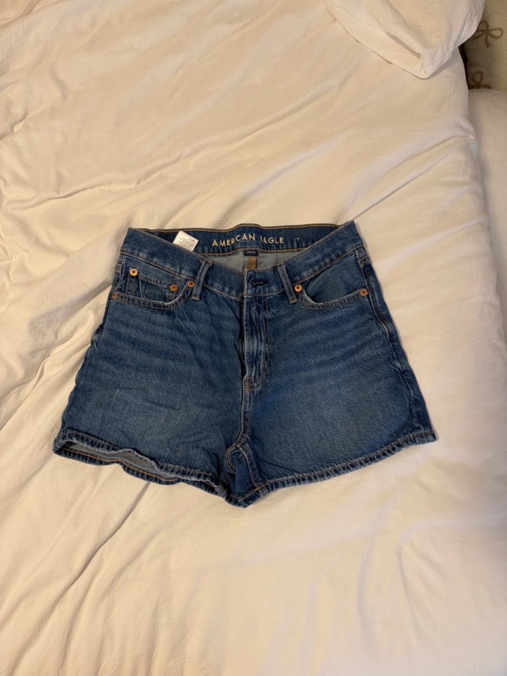 American Eagle Outfitters Blue High-Rise Denim Shorts